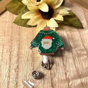 Ugly Christmas Sweater Badge Reel